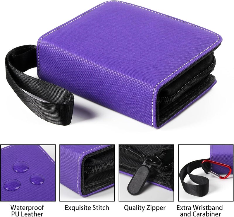 GEAoffice Mini Card Binder 2-Pocket, Super Lightweight Small Collectible Trading Card Albums for 80 Cards, 1 Pocket Top Loading Binder for TCG, MTG, Sports&Game Cards, Gifts for Girls, Purple - Image 2